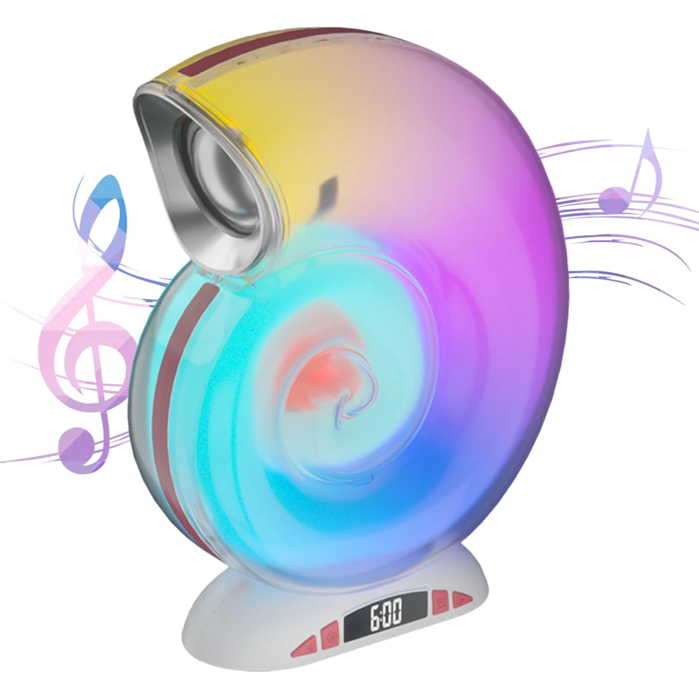 Блютуз колонка нічник з годинником і будильником, акумуляторна з USB / Настільна лампа з колонкою та Bluetooth, фото 1