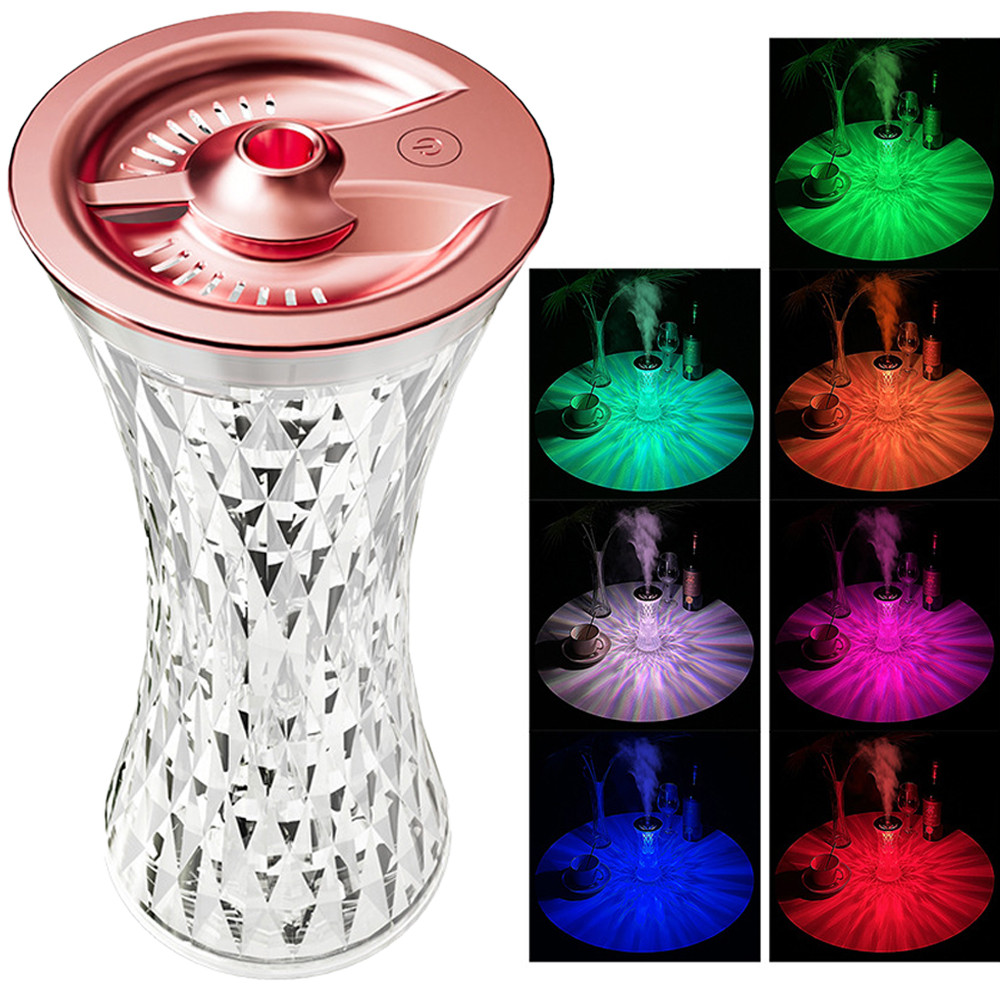 Лампа зволожувач з підсвічуванням, от USB, 270мл / Кришталевий міні зволожувач повітря / Нічник зволожувач, фото 1
