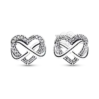 Срібні сережки Pandora «Блискуче серце нескінченності» 292667C01