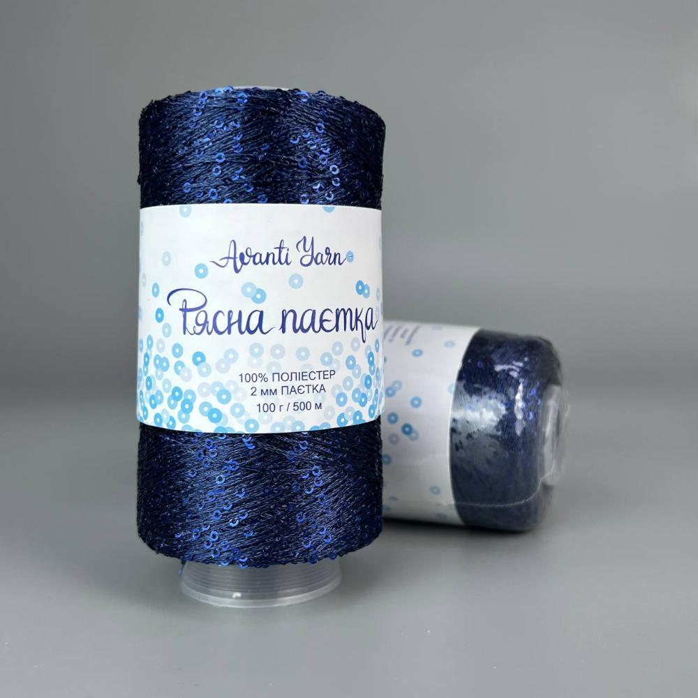 Рясна паєтка на поліестері 73 т.синій, фото 1