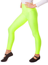 Лосини гімнастичні дитячі эластиковые для танців Салатові (ріст 104-152см)