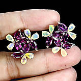 Сережки. Натуральний опал і гранат родоліт. Срібло 925., фото 2