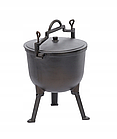 Туристичний чавунний казан 11 л Garden Line на 3 ніжках з кришкою та ручкою для перенесення (Польща), фото 5