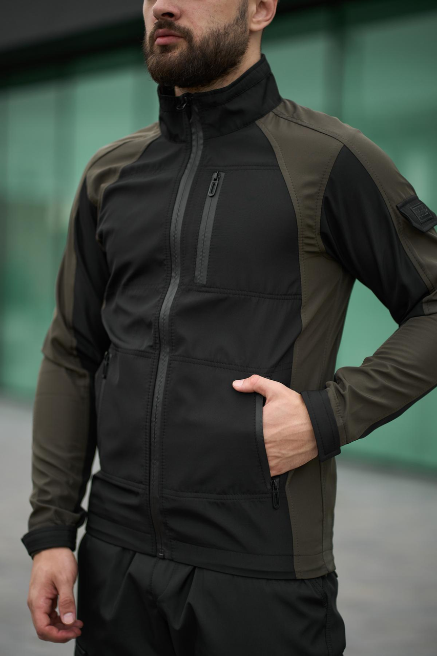 Куртка чоловіча софт йшов легка демісезонна комфортна софтшелл ветровка з вологозахистом на кожен день - фото 1 - id-p2763994312