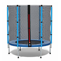Дитячий батут манеж кімнатний із захисною сіткою Atleto 140 см синій для кімнати квартири вулиці, фото 3