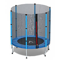 Дитячий батут манеж кімнатний із захисною сіткою Atleto 140 см синій для кімнати квартири вулиці, фото 4