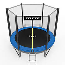 Дитячий спортивний вуличний батут із захисною сіткою та драбиною 252 см Atleto для дому дачі вулиці, фото 3
