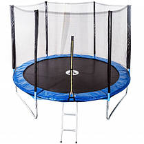 Дитячий спортивний вуличний батут із захисною сіткою та драбиною 252 см Atleto для дому дачі вулиці, фото 4