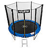 Дитячий спортивний вуличний батут із зовнішньою захисною сіткою і драбиною 312 см Atleto синій для дачі вулиці дому, фото 6