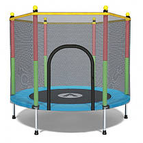 Батут манеж дитячий з сіткою Atleto 140 см синій KRB01, фото 4