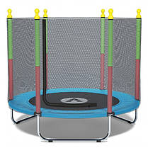 Дитячий батут манеж кімнатний із захисною сіткою Atleto 160 см синій KRB10 для кімнати будинку квартири вулиці, фото 3