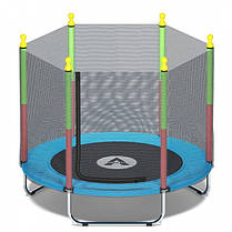 Дитячий батут манеж кімнатний із захисною сіткою Atleto 160 см синій KRB10 для кімнати будинку квартири вулиці, фото 4