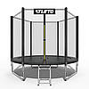 Дитячий спортивний вуличний батут з сіткою і драбинкою 252 см Atleto чорний для будинку дачі вулиці, фото 8