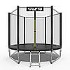 Дитячий спортивний вуличний батут з сіткою і драбинкою 252 см Atleto чорний для будинку дачі вулиці, фото 9