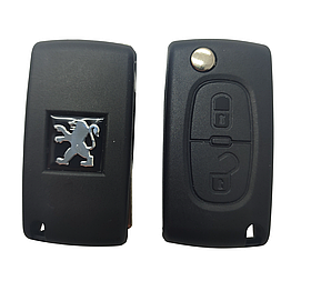 Викидний корпус ключа на 2 кнопки Peugeot 107, 206, 207, 307, 407, 508 (CE0536, HU83)