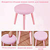 Туалетний столик з дзеркалом, табуретом і LED підсвіткою Bonro B-084 рожевий (косметичний стіл для макіяжу), фото 6