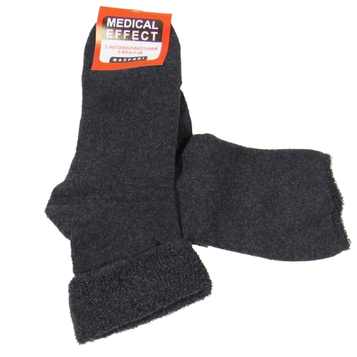 Теплі шкарпетки з антиварикозним ефектом Medical Effect Житосвіт 36-40 темно-сірі, фото 1
