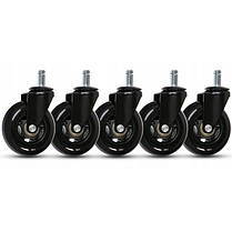 Колесо до офісного крісла гумове комплект 5 шт Bonro чорне, фото 4