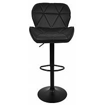 Барний стілець (крісло) зі спинкою Bonro B-087 чорний екошкіра (чорна основа), фото 3