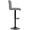 Барний стілець зі спинкою Bonro B-0106 сірий з чорною основою для бару ресторану клубу, фото 9