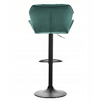 Барний стілець зі спинкою (барне крісло, барне стуло) Bonro B-087 зелений велюр на чорній металевій основі для кухні, бару, салону, фото 5