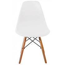 Стілець кухонний зі спинкою Bonro B-173 FULL KD білий (крісло, стуло) на дерев’яних ніжках для кухні їдальні кімнати, фото 3