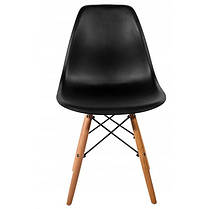 Стілець кухонний зі спинкою Bonro B-173 FULL KD чорний (крісло, стуло) на дерев’яних ніжках для кухні їдальні кімнати, фото 4