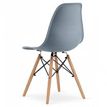 Стілець кухонний зі спинкою Bonro B-173 FULL KD сірий (крісло, стуло) на дерев’яних ніжках для кухні їдальні кімнати, фото 3