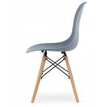 Стілець кухонний зі спинкою Bonro B-173 FULL KD сірий (крісло, стуло) на дерев’яних ніжках для кухні їдальні кімнати, фото 4