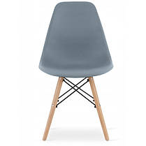 Стілець кухонний зі спинкою Bonro B-173 FULL KD сірий (крісло, стуло) на дерев’яних ніжках для кухні їдальні кімнати, фото 5