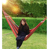 Гамак двомісний підвісний з тканини 270х150 Bonro B-091 червоний + чохол 120 кг, фото 5