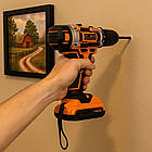 Акумуляторний шурупокрут із набором інструментів 2 акумулятори бездротовий дриль жовтогарячий, фото 7