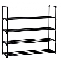 Підлогова Полиця етажерка металева для взуття 4-рівнева Bonro B37 чорна, фото 3