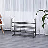 Підлогова Полиця етажерка металева для взуття 4-рівнева Bonro B37 чорна, фото 8