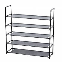 Підлогова полиця-етажерка для взуття 5-рівнева чорна Bonro B26 на 5 полиць, фото 5