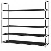 Підлогова полиця-етажерка для взуття 5-рівнева чорна Bonro B26 на 5 полиць, фото 4