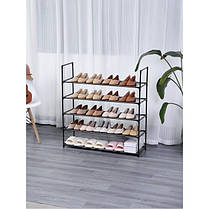 Підлогова полиця-етажерка для взуття 5-рівнева чорна Bonro B26 на 5 полиць, фото 3