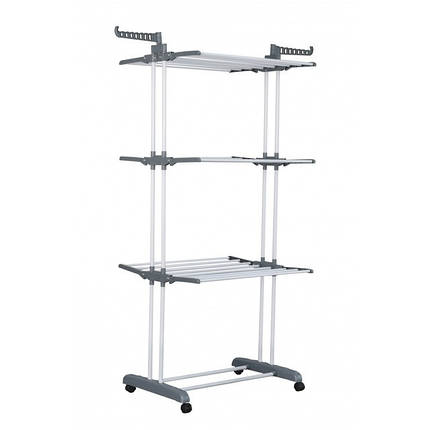 Багатоярусна сушарка органайзер для одягу сіра Bonro B07, фото 1