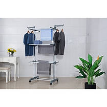 Багатоярусна сушарка органайзер для одягу сіра Bonro B07, фото 2