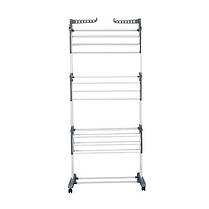 Багатоярусна сушарка органайзер для одягу сіра Bonro B07, фото 4