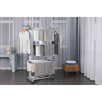 Багатоярусна сушарка органайзер для одягу сіра Bonro B07, фото 5