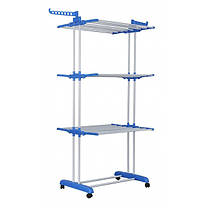 Багатоярусна сушарка органайзер для одягу синя Bonro B07, фото 2