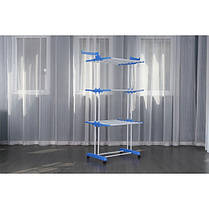 Багатоярусна сушарка органайзер для одягу синя Bonro B07, фото 5