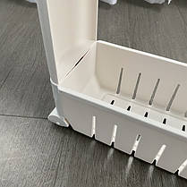 Полиця етажерка для ванної на колесах біла Bonro B03, фото 3