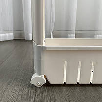 Полиця етажерка для ванної на колесах біла Bonro B03, фото 5