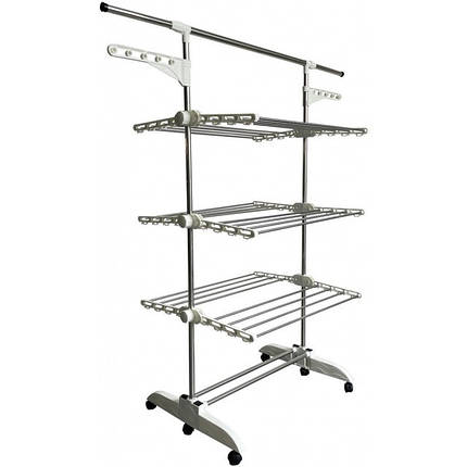 Сушка багатоярусна для одягу органайзер Bonro B01S біла, фото 1