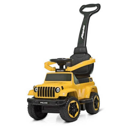 Каталка-толокар Spoko SP-219 2в1 з батьківською ручкою жовтий, фото 1