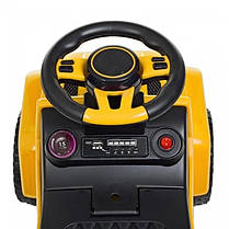 Дитяча машинка на акумуляторі каталка-толокар Spoko SP-219 з батьківською ручкою жовтий, фото 4