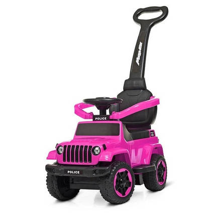 Каталка-толокар Spoko SP-219 2в1 з батьківською ручкою рожевий, фото 1