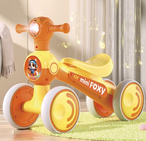 Велобіг чотириколісний оранжевий JOY 4-х колісний TR-89302 рама пластик, озвучено українською мовою